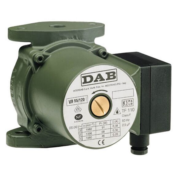 Циркуляционный насос DAB VB 35/120, Номинальный размер трубы: фланец DN 25, Модель DAB VB: VB 35/120
